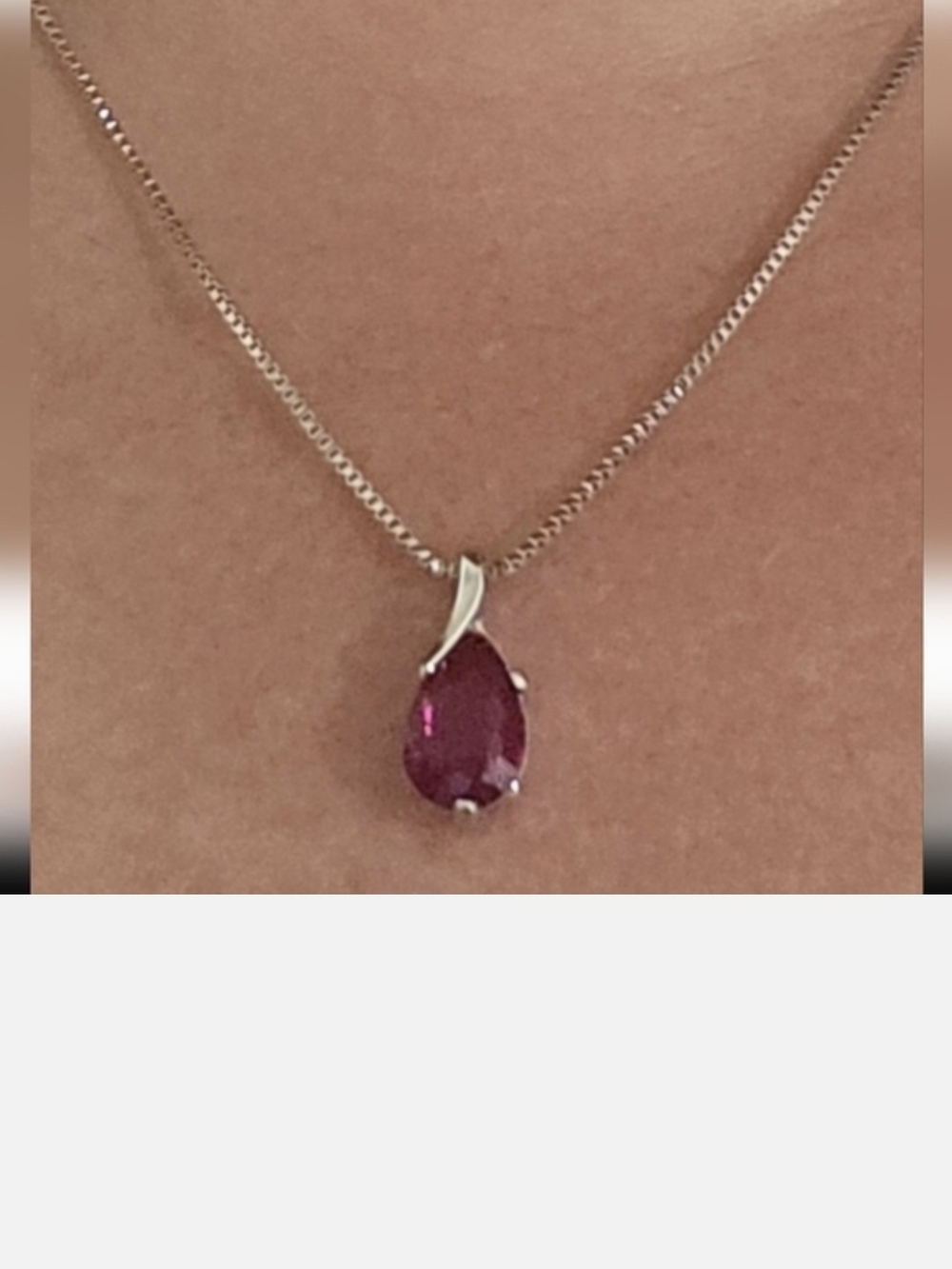 Lab Created Ruby Red  Neckl 925 St Silv. Lenght Of The Chain In The Follow Pic